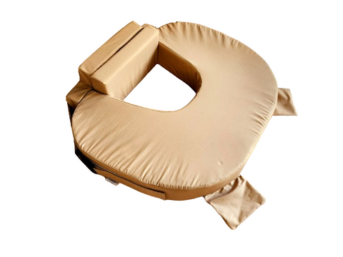 Comfeed By Nina Large Or Twins Feeding Pillow With Back Support & Silent Release Buckle - Solid Beige