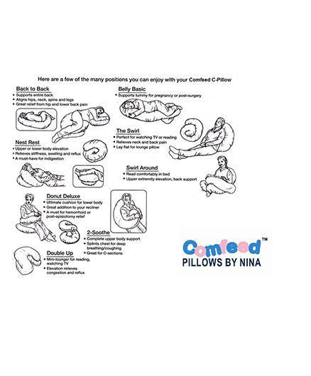 Comfeed Pillows By Nina C Pregnancy Pillow - Black & White Checks