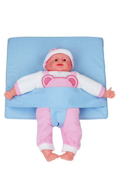 Comfeed By Nina Baby Reflux Wedge Pillow With  Adjustable Safety Belt - Light Blue