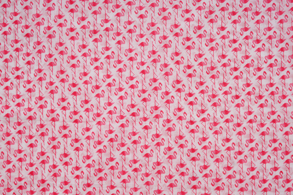 My Stork Story Premium Cotton Muslin Swaddle Wrap - Flamingo Print - Pink & White