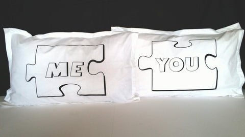 His N Her Pillow Covers (Set of 2) - Me / You