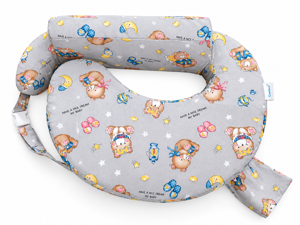 Comfeed Pillows By Nina Feeding and Nursing Pillow - Grey print