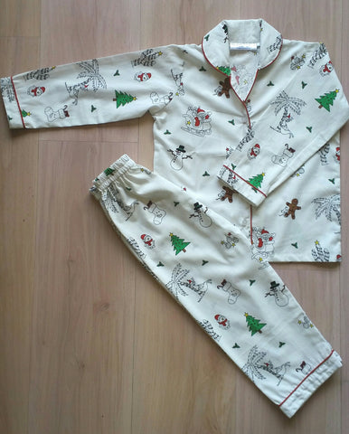 My Stork Story Printed Cotton Nightsuit - Santa